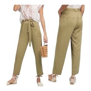Anthropologie Dolan Left Coast Northwestern Paperbag Pants in Guacamole NWT